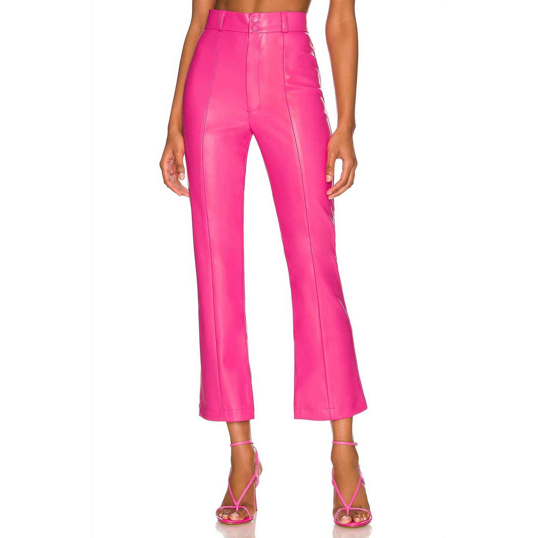 New Bardot Faux Leather Pant In Hot Pink